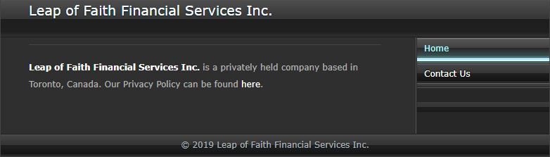 Leap of Faith Financial Services Inc.